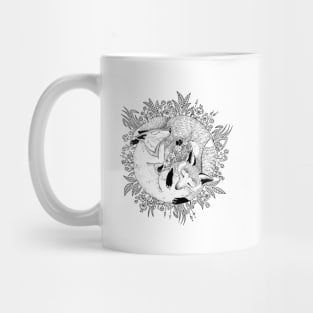 Fox synergy blackwork flash design Mug